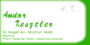 andor kesztler business card